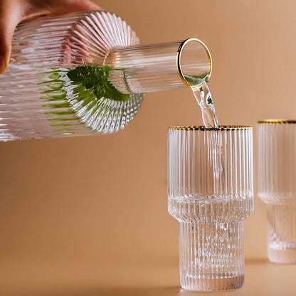 Creative Phnom Penh Crystal Glass Water Jug Transparent Beautiful Bottle Juice Tea Drinkware Glasses Cup Home Set Coffee Mug