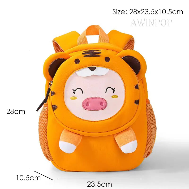 Creative Pig with Tiger Clothes School Backpacks Kindergarten Children Pack Toddler Girls Chick School Bags Boys 2-5 Years Old