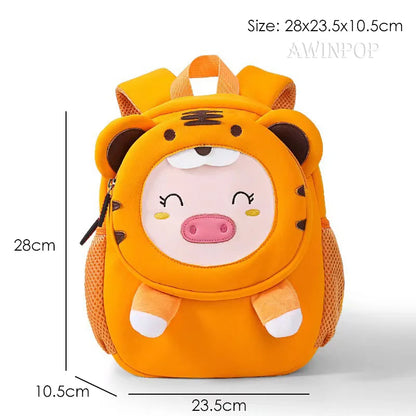 Creative Pig with Tiger Clothes School Backpacks Kindergarten Children Pack Toddler Girls Chick School Bags Boys 2-5 Years Old