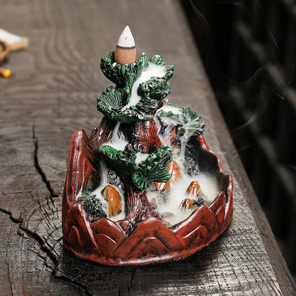 Creative Pine Tree Resin Christmas Home Decorate Backflow Incense Burner Incense Censer