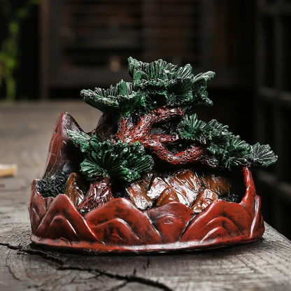 Creative Pine Tree Resin Christmas Home Decorate Backflow Incense Burner Incense Censer