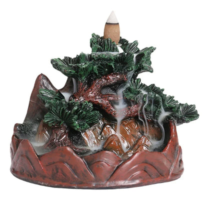 Creative Pine Tree Resin Christmas Home Decorate Backflow Incense Burner Incense Censer