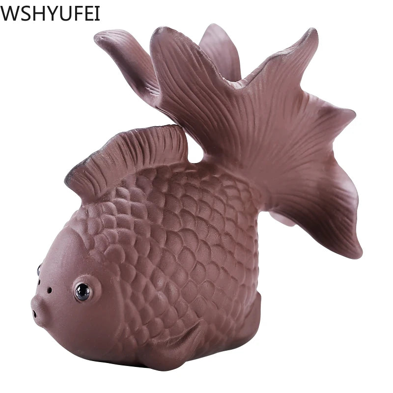 Creative Purple Clay Small Tea Pet Ornament Handmade Crafts Animal Figurine Tea Ceremony Accessories Tea Table Decoration