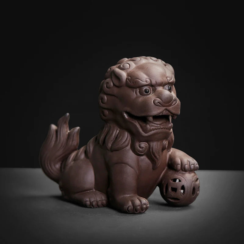 Creative Purple Clay Small Tea Pet Ornament Handmade Crafts Animal Figurine Tea Ceremony Accessories Tea Table Decoration