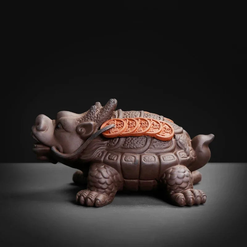 Creative Purple Clay Small Tea Pet Ornament Handmade Crafts Animal Figurine Tea Ceremony Accessories Tea Table Decoration