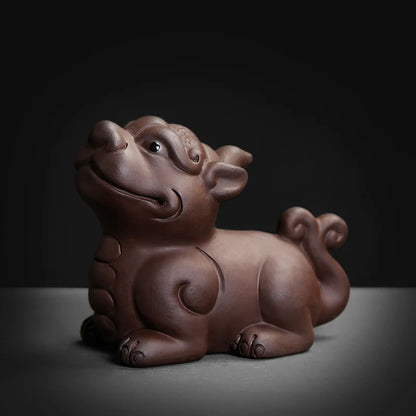 Creative Purple Clay Small Tea Pet Ornament Handmade Crafts Animal Figurine Tea Ceremony Accessories Tea Table Decoration