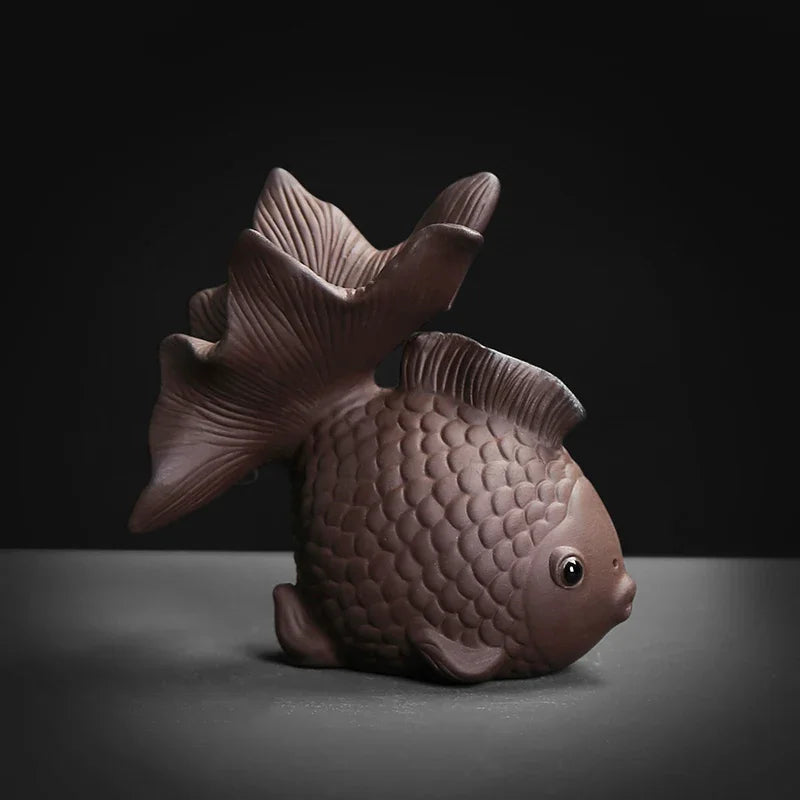 Creative Purple Clay Small Tea Pet Ornament Handmade Crafts Animal Figurine Tea Ceremony Accessories Tea Table Decoration