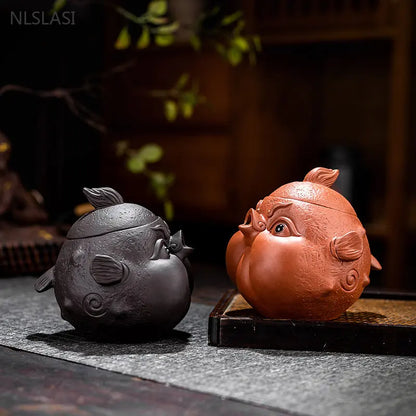 Creative Purple Clay Teapot Animal Model Beauty Kettle Classic Ball Hole Filter Tea Infuser Chinese Household Tea Sets