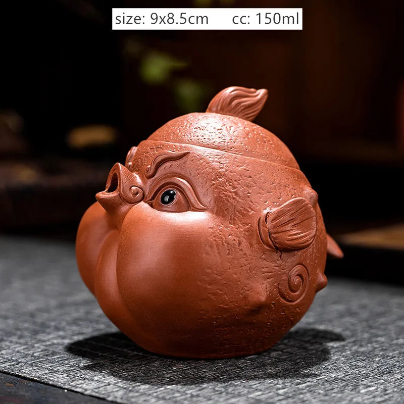 Creative Purple Clay Teapot Animal Model Beauty Kettle Classic Ball Hole Filter Tea Infuser Chinese Household Tea Sets