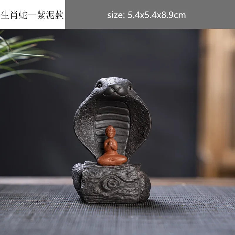 Creative Purple Sand 12 Zodiac Animal Decoration Chinese Handmade Tea Pet Lovely Feng Shui Tea Accessories Desktop Ornaments