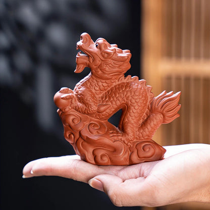 Creative Purple Sand 12 Zodiac Animal Decoration Chinese Handmade Tea Pet Lovely Feng Shui Tea Accessories Desktop Ornaments