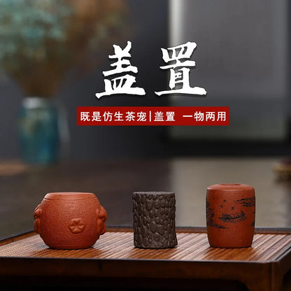 Creative Purple Sand Bionic Saucer Cover Teapot Lid Decoration Home Desktop Cute Small Object Living Room Decorations Tea