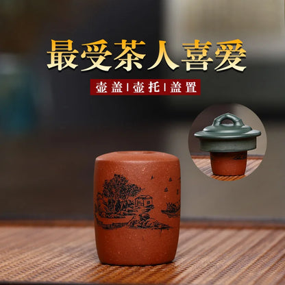 Creative Purple Sand Bionic Saucer Cover Teapot Lid Decoration Home Desktop Cute Small Object Living Room Decorations Tea