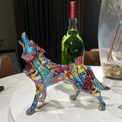 Creative Resin Crafts Geometric Wolf Decorations Home Living Room Office Table Decorations Decorative Gifts