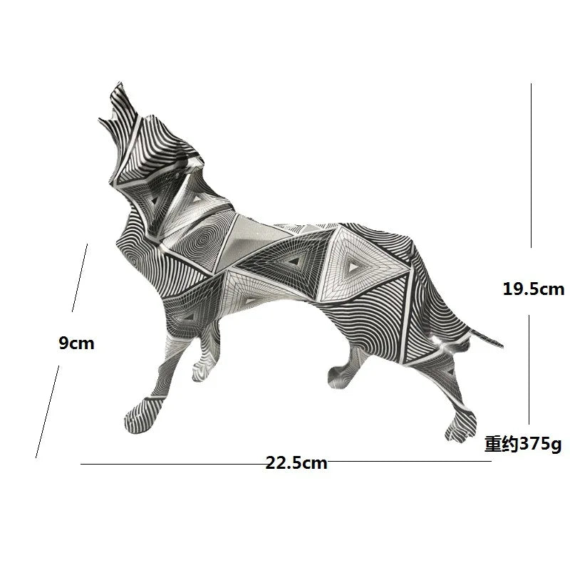 Creative Resin Crafts Geometric Wolf Decorations Home Living Room Office Table Decorations Decorative Gifts