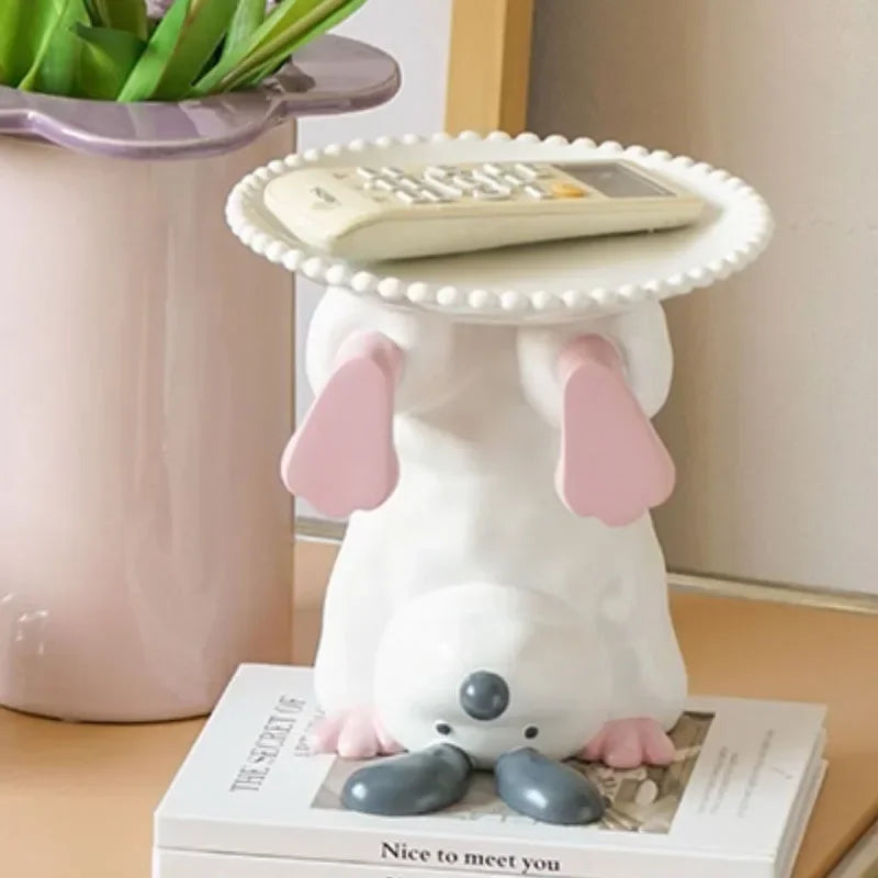 Creative Resin Inverted Dog Entrance Key Storage Ornaments Living Room Bedroom Animal Statue Crafts Home Decoration Accessories