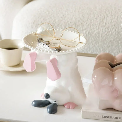Creative Resin Inverted Dog Entrance Key Storage Ornaments Living Room Bedroom Animal Statue Crafts Home Decoration Accessories