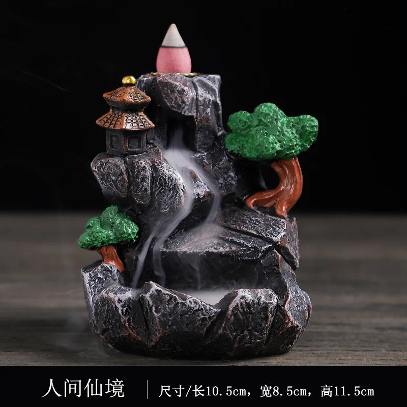 Creative Resin Smoke Waterfall Backflow Incense Burner Pterosaur Home Decor Incense Stick Holder Censer Handicrafts