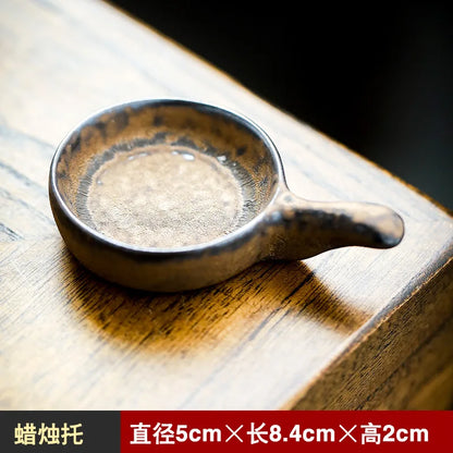 Creative Retro Ceramic Incense Burner Coarse Pottery Aroma Burners Essential Oil Lamp Candle Holder Tea Ceremony Home Decor