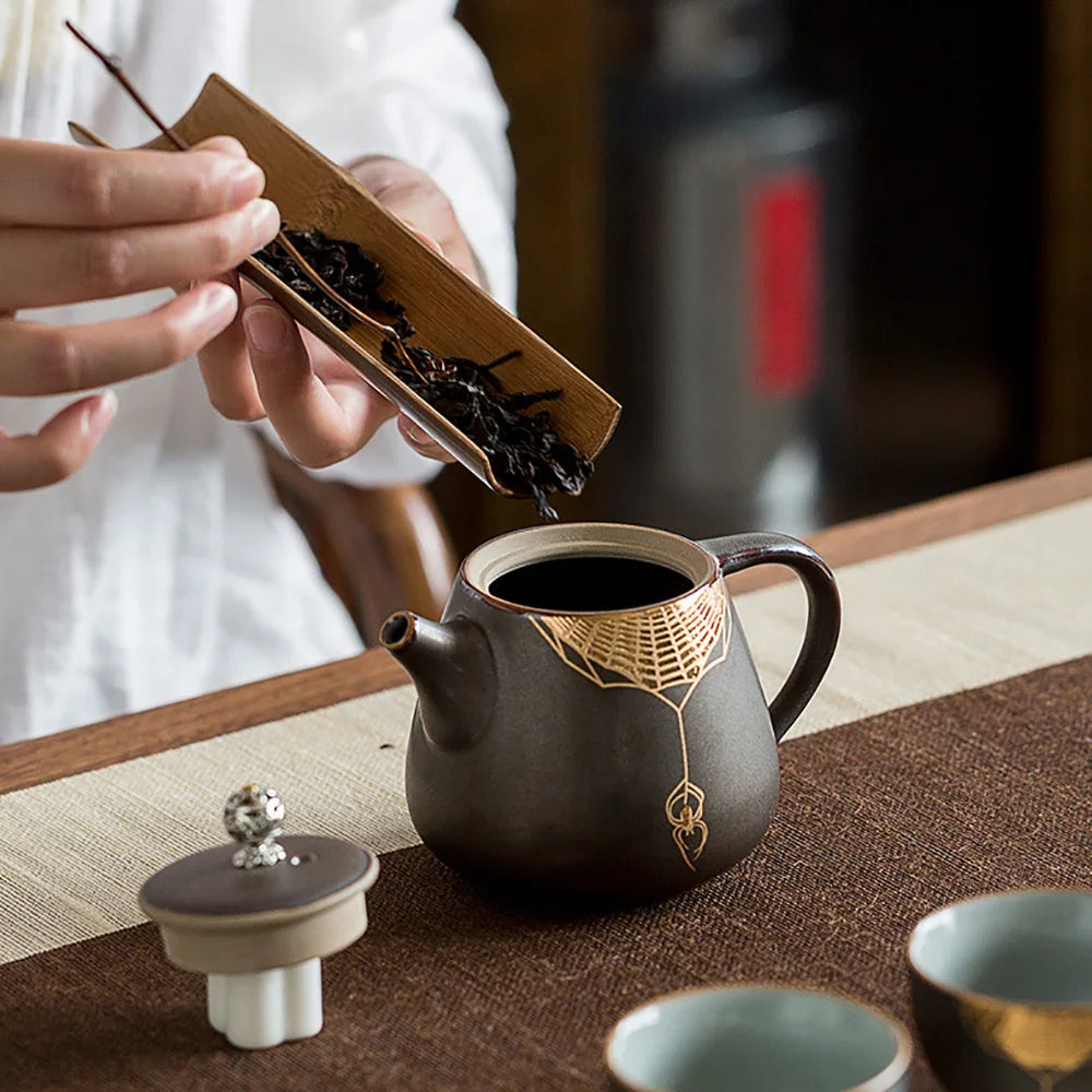 Creative Rust Glazed Teapot Tea Set Coffee Pots Kettle Puer Kitchen Accessories Teaware Infuser Pot Teapots Glass Dining Bar