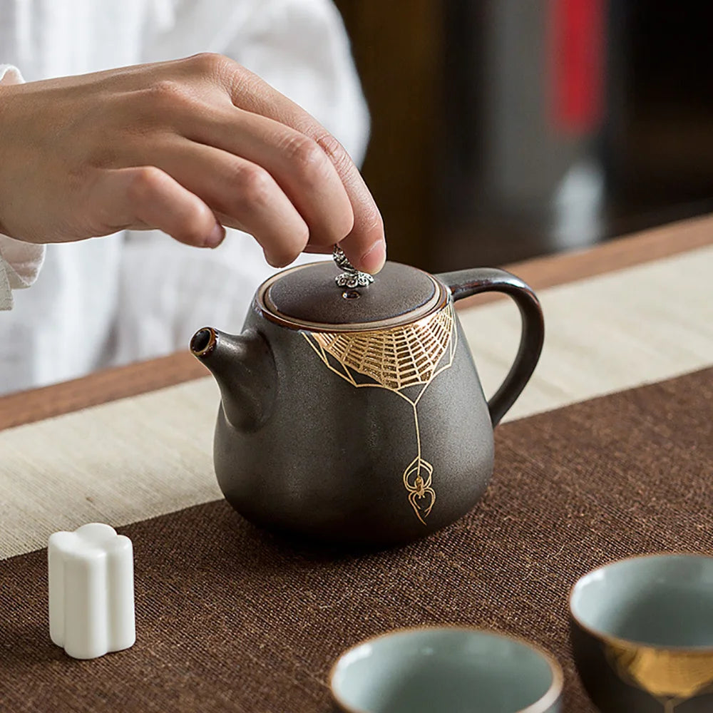 Creative Rust Glazed Teapot Tea Set Coffee Pots Kettle Puer Kitchen Accessories Teaware Infuser Pot Teapots Glass Dining Bar