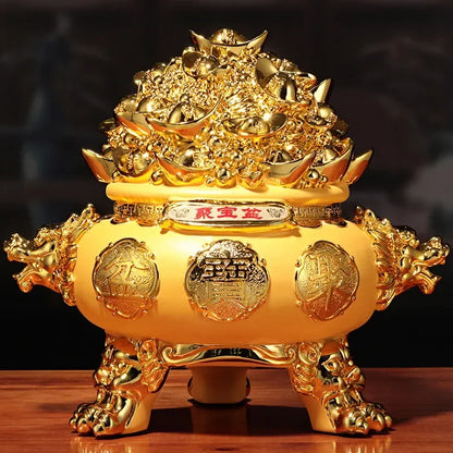Creative Sand Gold Cornucopia Attracting Wealth Living Room Office Decor Resin Crafts Business Opening Gifts