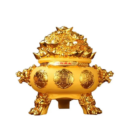 Creative Sand Gold Cornucopia Attracting Wealth Living Room Office Decor Resin Crafts Business Opening Gifts