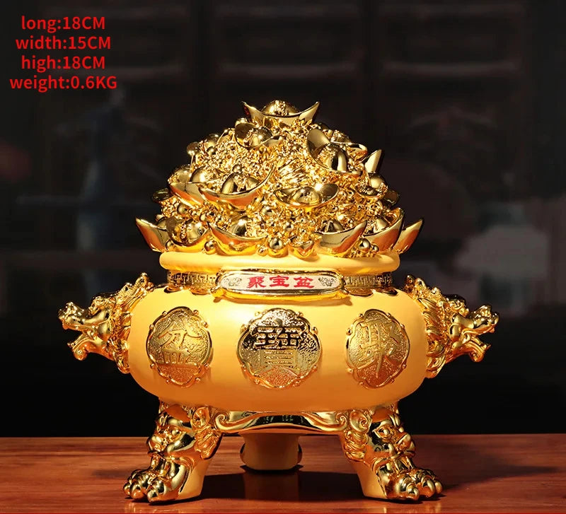 Creative Sand Gold Cornucopia Attracting Wealth Living Room Office Decor Resin Crafts Business Opening Gifts