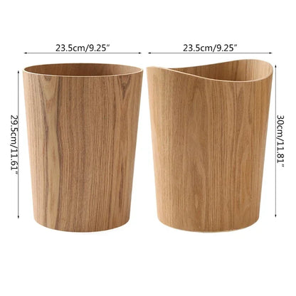 Creative Storage Wooden Trash Can Home Bucket Garbage Bin Hotel Living Room Office Wastebasket Cans Nordic Recycling Bin