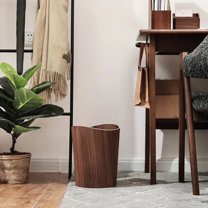 Creative Storage Wooden Trash Can Home Bucket Garbage Bin Hotel Living Room Office Wastebasket Cans Nordic Recycling Bin