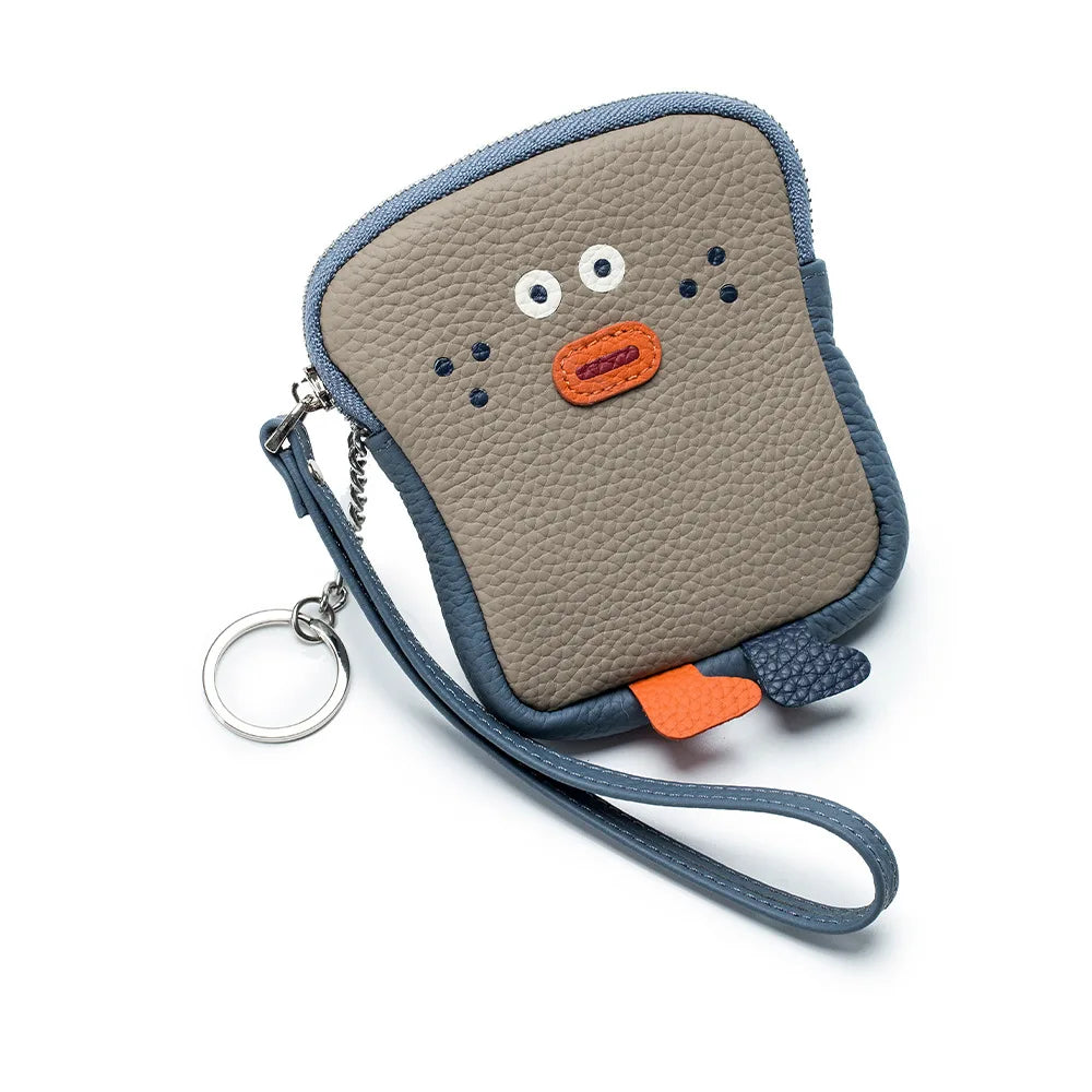 Creative Toast Coin Purses Women Leather Wrist Bag Fashion Cartoon Bread Zipper Coins Wallet Purse for Girls Carteras Para Mujer