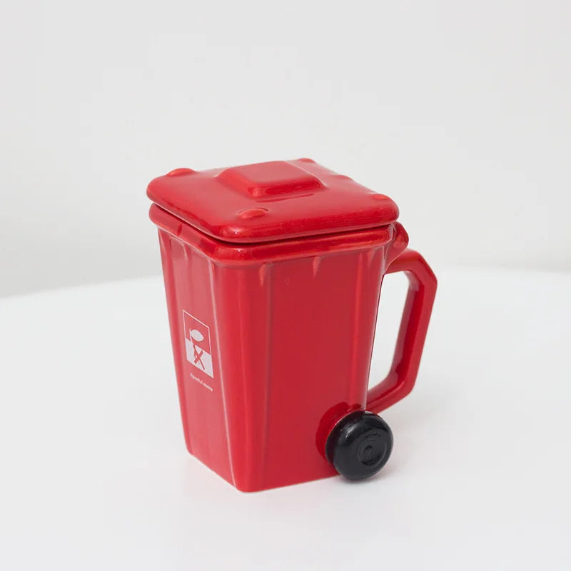 Creative Trash Can Ceramic Cup Ins High Beauty Mug Birthday Gift Online Celebrity Funny Water Cup Birthday Gifts