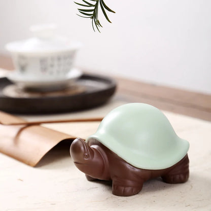 Creative Turtle Tea Pet Can Cultivate Tea Play, Zisha Little Monk Ornaments, Buddha Ru Kiln Boutique, Cattle Horses Turtles