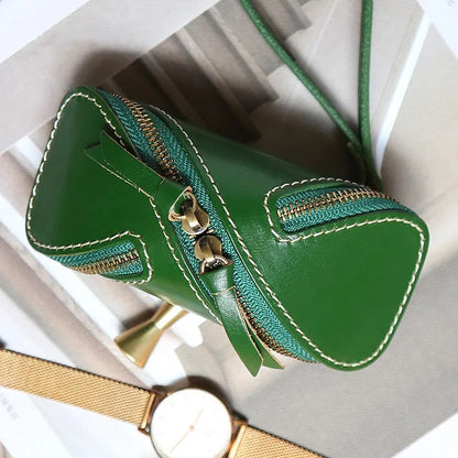 Creative Vegetable Tanned Zipper Card Retro Leather Key Case for Men and Women Coin Purse