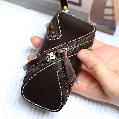 Creative Vegetable Tanned Zipper Card Retro Leather Key Case for Men and Women Coin Purse