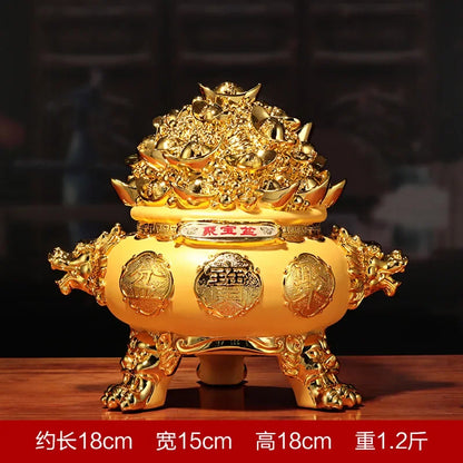 Creative Velvet Sand Gold Cornucopia Living Room Office Decor Resin Crafts Business Opening Gifts