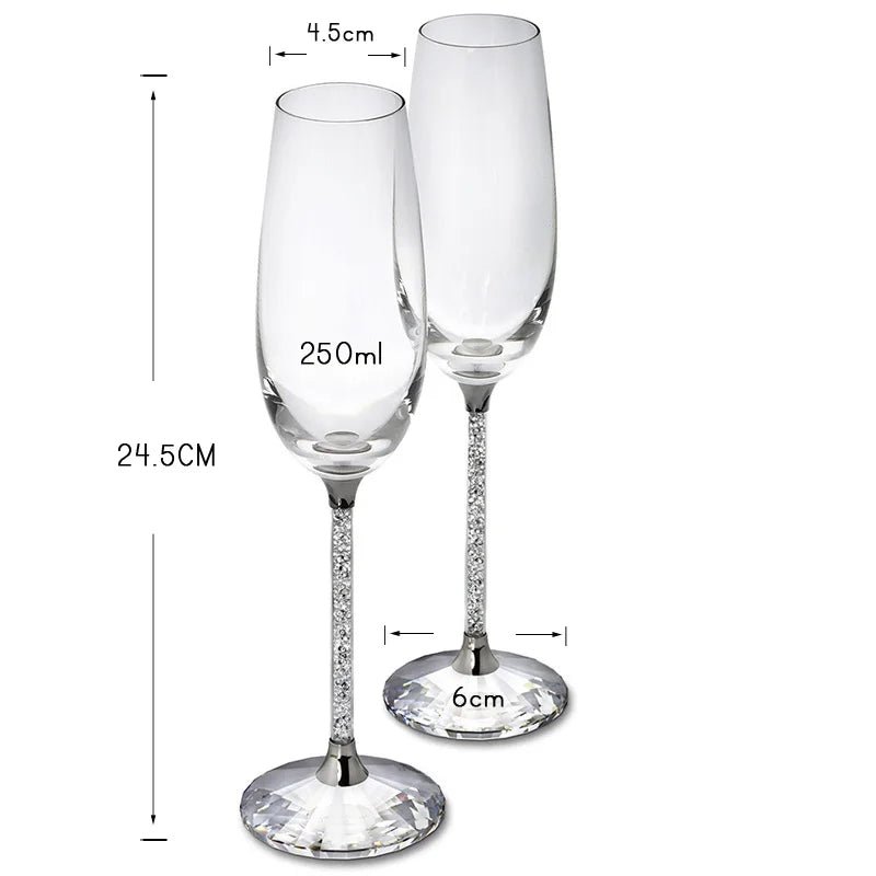 Creative Wedding Wine Glass cup unique Champagne Flutes Crystalline Party Gift Toasting Glass Goblet Crystal Anniversary