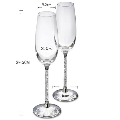 Creative Wedding Wine Glass cup unique Champagne Flutes Crystalline Party Gift Toasting Glass Goblet Crystal Anniversary