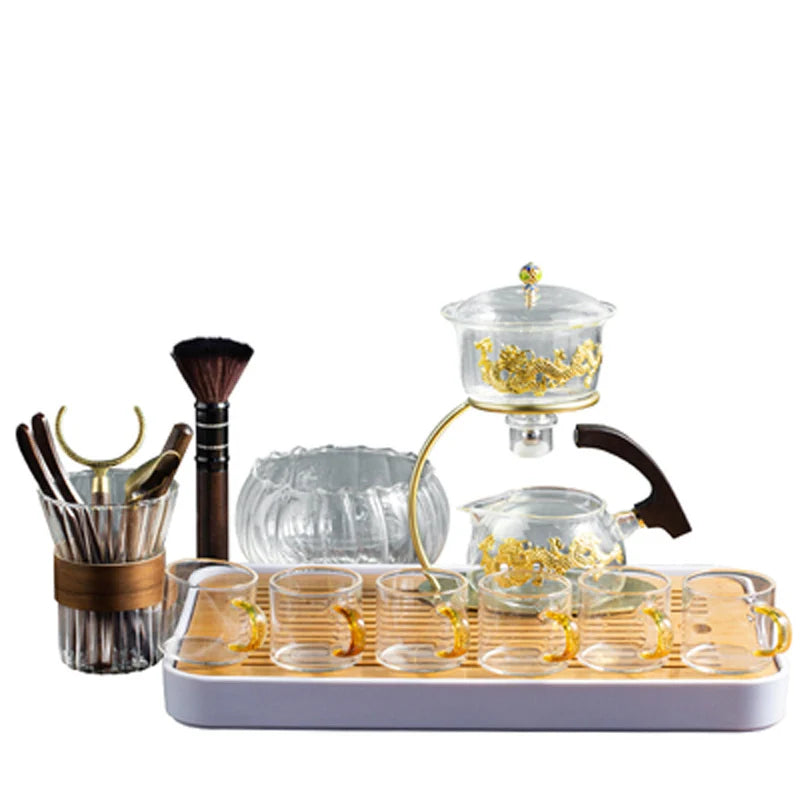 Creative Zen Tea Set, Dragon Glass, Lazy Tea Cup, Kung Fu Tea Tray, Automatic Tea Infuser, Safe Packaging