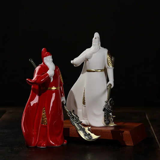 Creative ceramic Guan Gong ornaments, statues of the God of Wealth and Buddha, and historical figures of Guan Yu, decorations