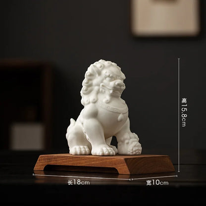 Creative ceramic lion ornaments for attracting wealth, living room, entrance, foyer decoration indoor desktop decorations