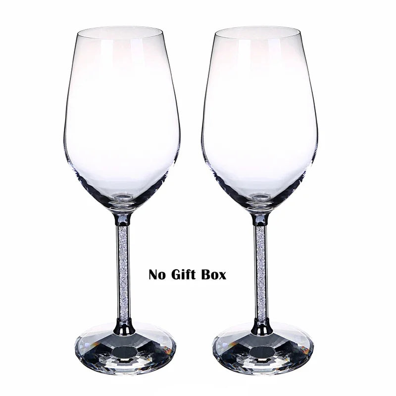 Creative gemstone Wine Glass Wedding Champagne Glasses Lover Rhinestone Wedding Glass Crystal Goblet Banquet Wedding Decoration