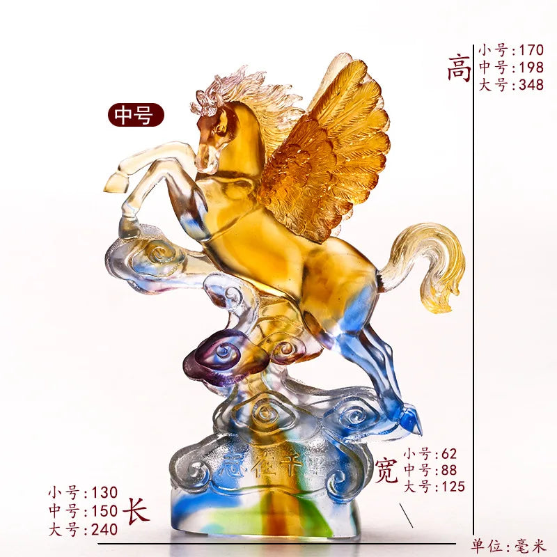 Creative glass ornaments Pegasus Home Business Office Decorations Ambition horse