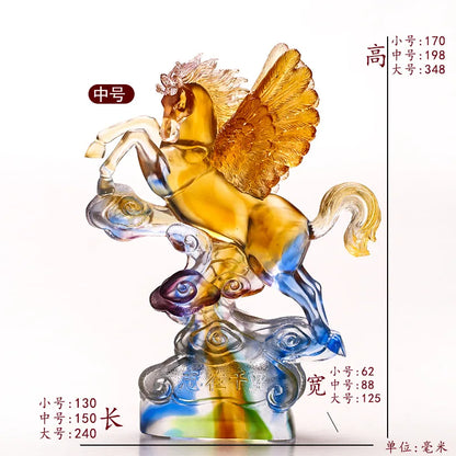Creative glass ornaments Pegasus Home Business Office Decorations Ambition horse