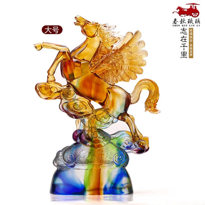 Creative glass ornaments Pegasus Home Business Office Decorations Ambition horse