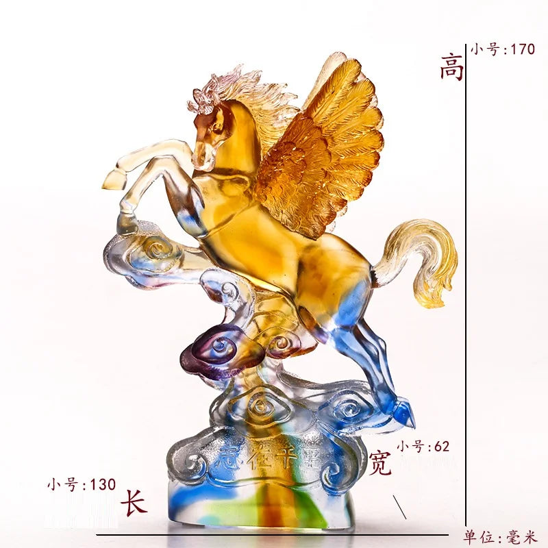 Creative glass ornaments Pegasus Home Business Office Decorations Ambition horse