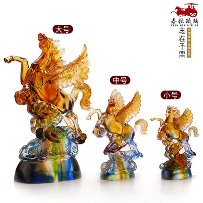 Creative glass ornaments Pegasus Home Business Office Decorations Ambition horse