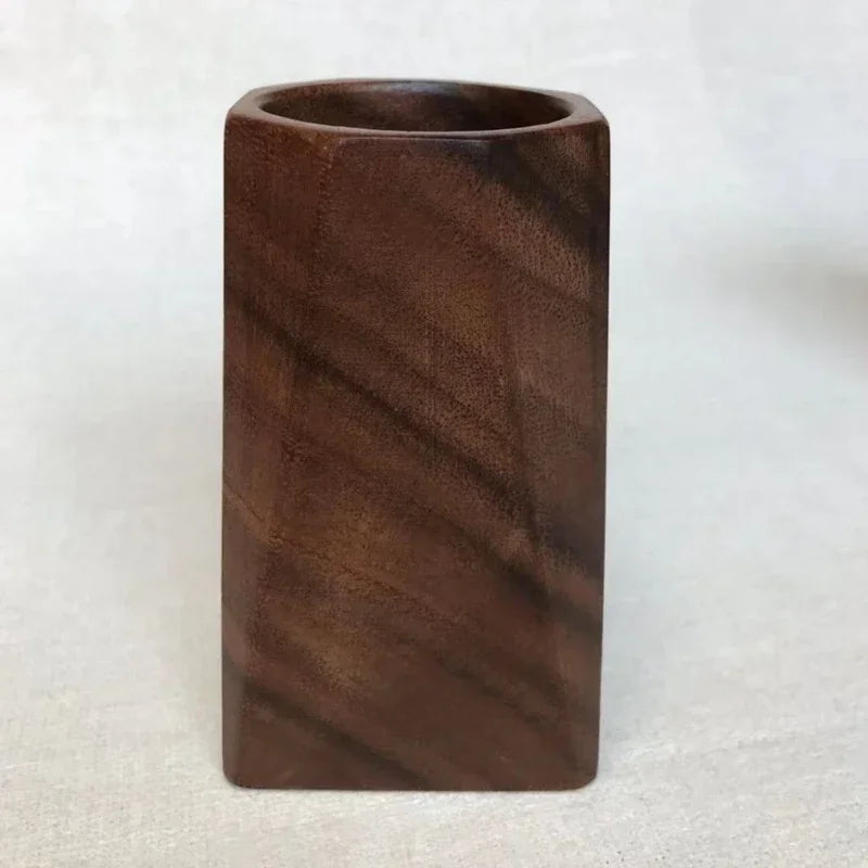 Creative home whole wood walnut wood retro wooden pen holder modern minimalist log office desktop stationery storage
