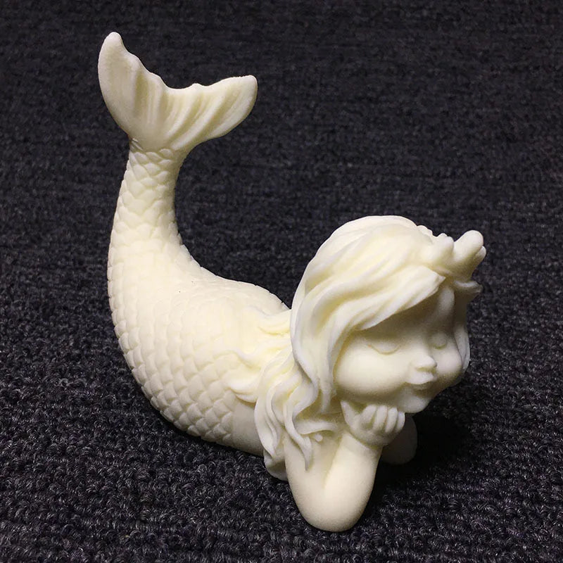 Creative mermaid sculpture statue， Modern art sculpture European style home living room bedroom Cute decorative statue
