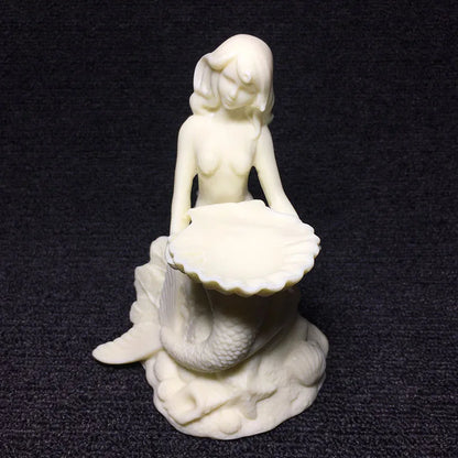 Creative mermaid sculpture statue， Modern art sculpture European style home living room bedroom Cute decorative statue
